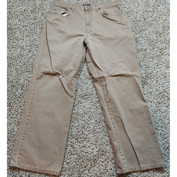 Polo Jeans Co Ralph Lauren Denim 34 Light Brown Straight Weathered Distressed - Picture 1 of 8